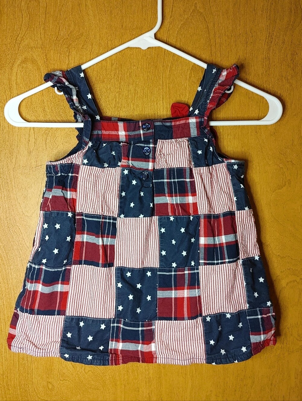 Gymboree American Cutie Girls Red, White & Blue Patchwork Tank Top - Picture 2 of 7